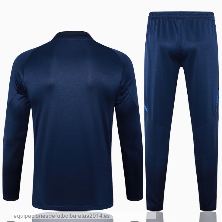 Nuevo Conjunto Completo Sudadera Entrenamiento Italia 2024 Azul Marino Baratas